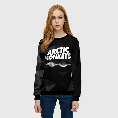 Женский свитшот Arctic Monkeys Серая Геометрия / 3D-Черный – фото 3