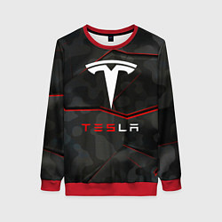 Свитшот женский Tesla Sport Logo, цвет: 3D-красный