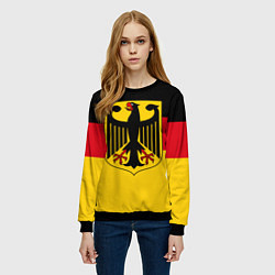 Свитшот женский Германия - Germany, цвет: 3D-черный — фото 2