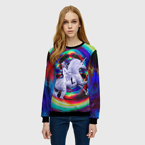 Женский свитшот Тайная прогулка / 3D-Черный – фото 3