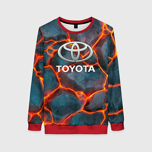 Женский свитшот Toyota Вулкан из плит / 3D-Красный – фото 1