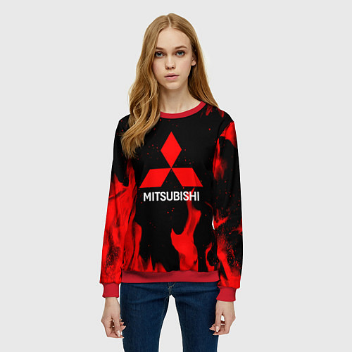 Женский свитшот Mitsubishi Red Fire / 3D-Красный – фото 3