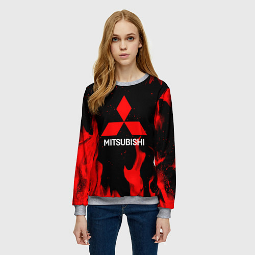 Женский свитшот Mitsubishi Red Fire / 3D-Меланж – фото 3