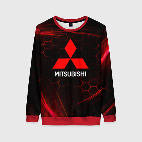 Женский свитшот Mitsubishi красные соты / 3D-Красный – фото 1