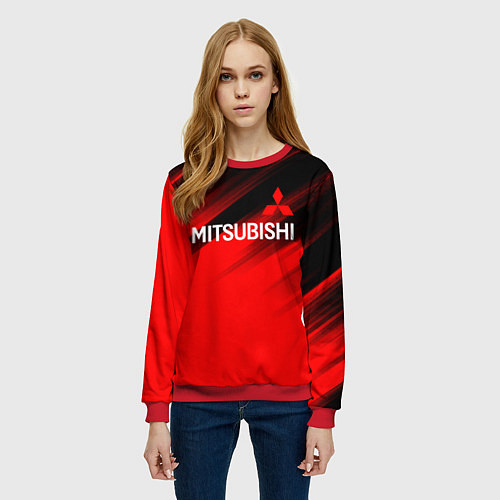 Женский свитшот Mitsubishi - Red Sport / 3D-Красный – фото 3