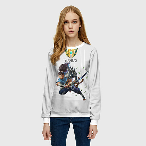 Женский свитшот Yasuo Meme / 3D-Белый – фото 3