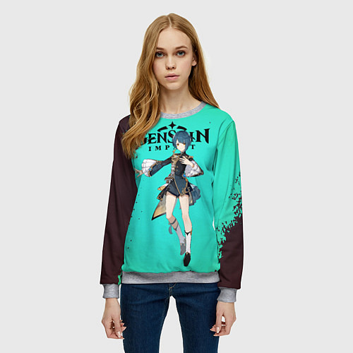 Женский свитшот Син Цю! / 3D-Меланж – фото 3