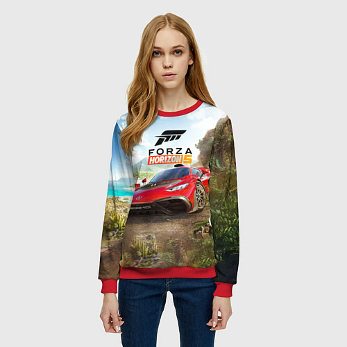 Женский свитшот Forza Horizon 5 AMG / 3D-Красный – фото 3