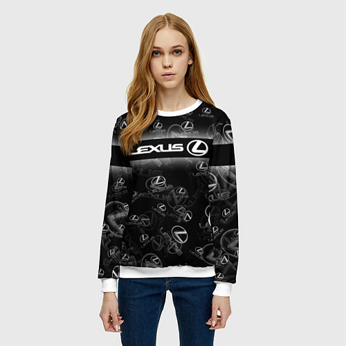Женский свитшот LEXUS SPORT PATTERN / 3D-Белый – фото 3