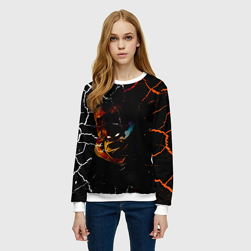 Женский свитшот КЛИНОК РАССЕКАЮЩИЙ ДЕМОНОВ Зеницу Агацума / 3D-Белый – фото 3