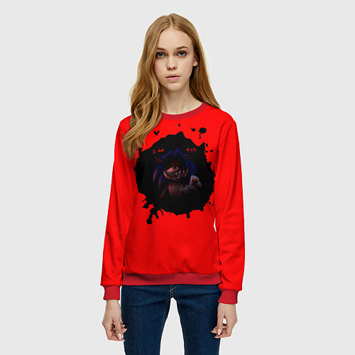 Женский свитшот Sonic Sonic exe / 3D-Красный – фото 3