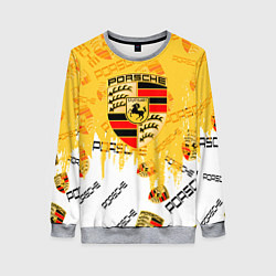 Свитшот женский Porsche порше паттерн, цвет: 3D-меланж
