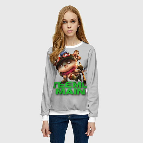 Женский свитшот Teemo main / 3D-Белый – фото 3