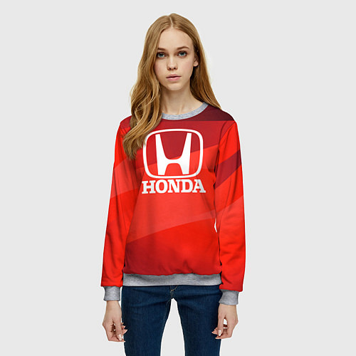 Женский свитшот HONDA хонда / 3D-Меланж – фото 3
