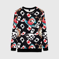 Женский свитшот Алиса в стране чудес - карты