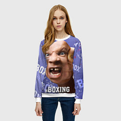 Свитшот женский Boxing - фиолетовый, цвет: 3D-белый — фото 2