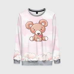 Свитшот женский Плюшевый мишка игрушка, цвет: 3D-меланж