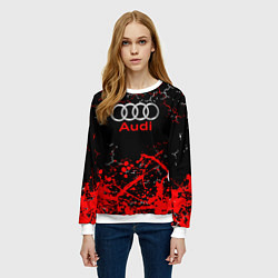Свитшот женский AUDI АУДИ брызги, цвет: 3D-белый — фото 2