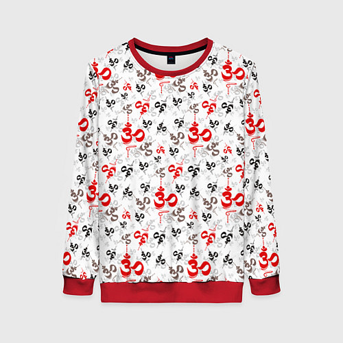 Женский свитшот Мантра ОМ АУМ / 3D-Красный – фото 1