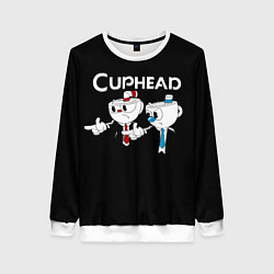 Свитшот женский Cuphead грозные ребята из Криминального чтива, цвет: 3D-белый