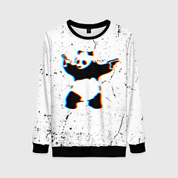 Свитшот женский Banksy Panda with guns Бэнкси, цвет: 3D-черный