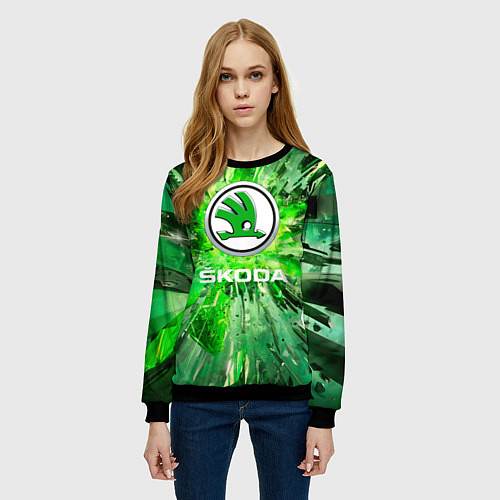 Женский свитшот SKODA abstraction / 3D-Черный – фото 3