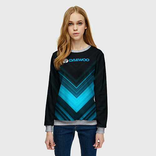 Женский свитшот DAEWOO ДЭУ спорт / 3D-Меланж – фото 3