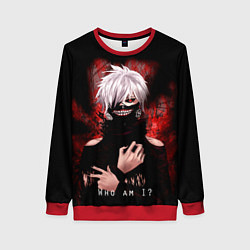 Свитшот женский Tokyo Ghoul Токийский Гуль Who am I, цвет: 3D-красный