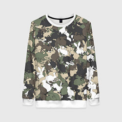 Женский свитшот Камуфляж с кроликами