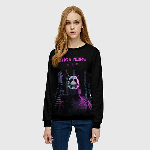 Женский свитшот Игра GhostWire / 3D-Черный – фото 3