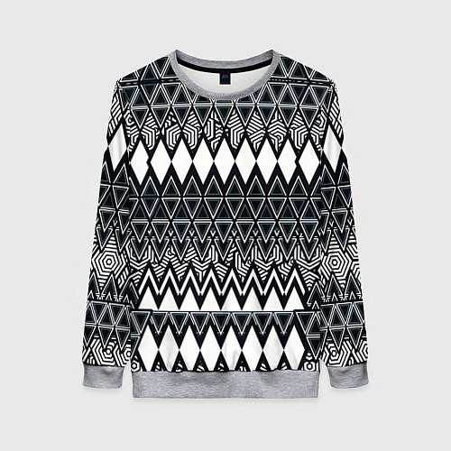 Женский свитшот Белые ромбы / 3D-Меланж – фото 1