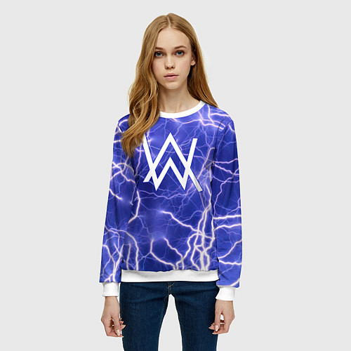 Женский свитшот Alan Walker молнии / 3D-Белый – фото 3
