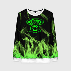 Свитшот женский Battletoads боевые жабы огонь, цвет: 3D-белый