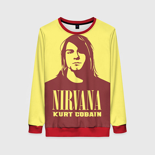 Женский свитшот Nirvana - Kurt Cobain / 3D-Красный – фото 1