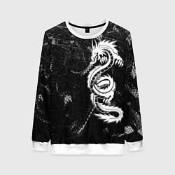 Свитшот женский Китайский Дракон Чб Dragon Snake, цвет: 3D-белый