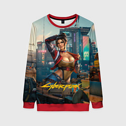 Свитшот женский Panam Cyberpunk2077 18, цвет: 3D-красный