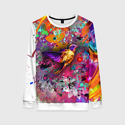 Свитшот женский Колибри Floral Pattern, цвет: 3D-белый