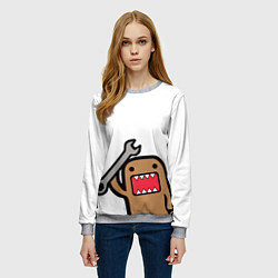 Свитшот женский Domo-Kun с инструментом, цвет: 3D-меланж — фото 2