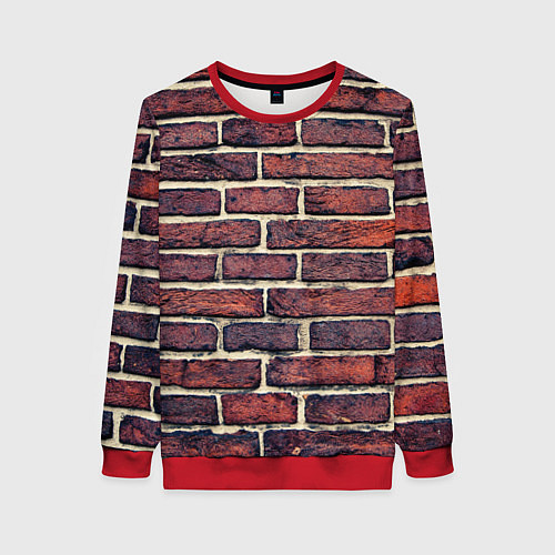 Женский свитшот Brick Wall / 3D-Красный – фото 1