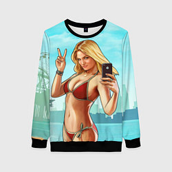Свитшот женский GTA Beach girl, цвет: 3D-черный