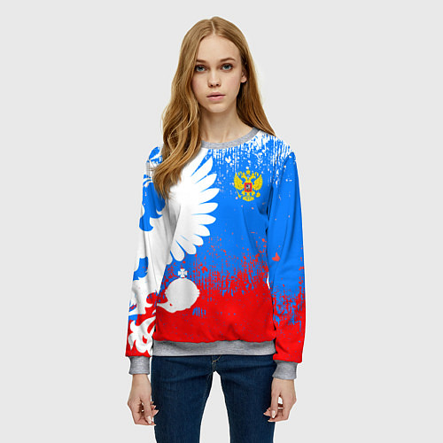 Женский свитшот Я русский герб / 3D-Меланж – фото 3