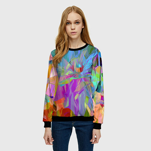 Женский свитшот Abstract color pattern Summer 2022 / 3D-Черный – фото 3