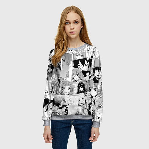 Женский свитшот Восхождение героя щита паттерн / 3D-Меланж – фото 3