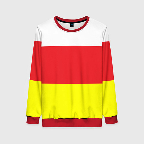 Женский свитшот СЕВЕРНАЯ ОСЕТИЯ РЕСПУБЛИКА / 3D-Красный – фото 1