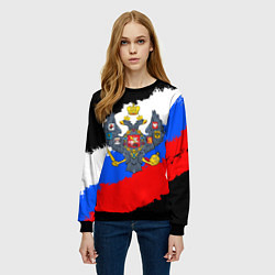 Свитшот женский Россия - имперский герб, цвет: 3D-черный — фото 2