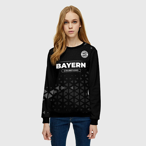 Женский свитшот Bayern Форма Чемпионов / 3D-Черный – фото 3