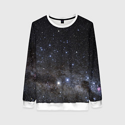 Свитшот женский Космический космос, цвет: 3D-белый