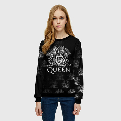 Женский свитшот Queen pattern / 3D-Черный – фото 3