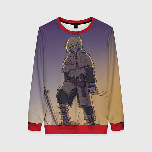 Женский свитшот Торфинн на холме / 3D-Красный – фото 1