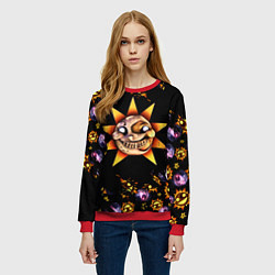 Свитшот женский Five Nights at Freddys: Security Breach Солнце пат, цвет: 3D-красный — фото 2